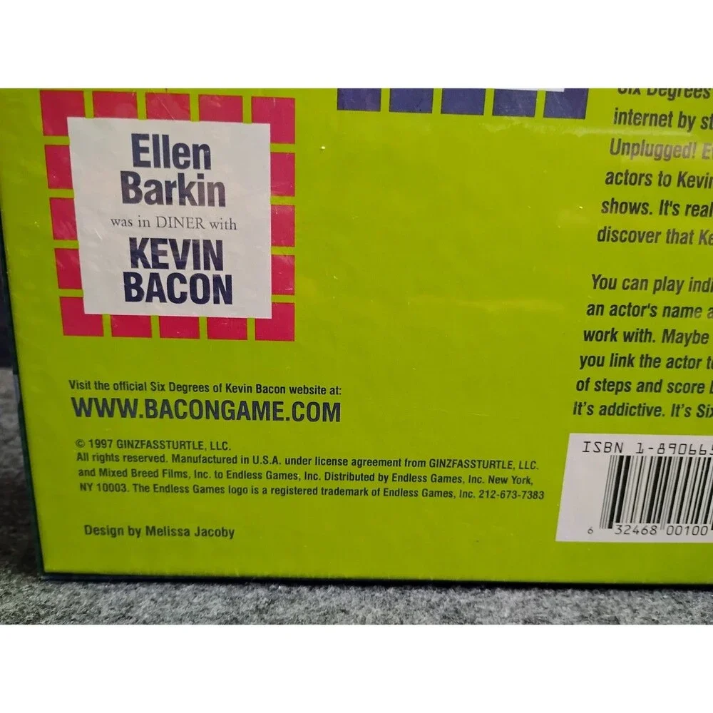 Vintage 1997 Six Degrees Of Kevin Bacon Board Game Brand New Sealed in Box